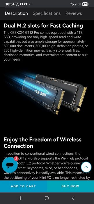 Geekom GT12 PRO mini PC CPU Intel i9 DDR4 32GB SSD M.2 2TB пк компютер