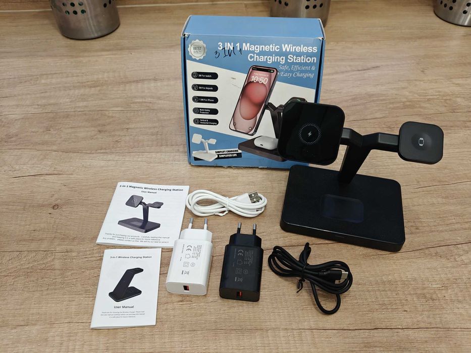 Ładowarka indukcyjna 3w1 do android, iphone