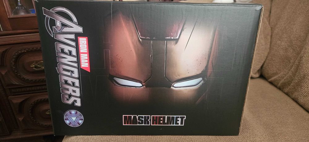 Capacete Eletrónico Homem de Ferro (Iron Man) MK5 - Abertura Automática Tátil (Com Caixa)