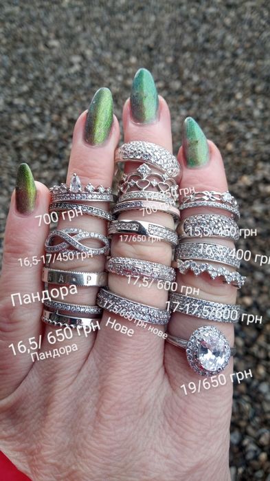 Срібні каблучки, перстні та колечка 925 проба, чоловічі та жіночі