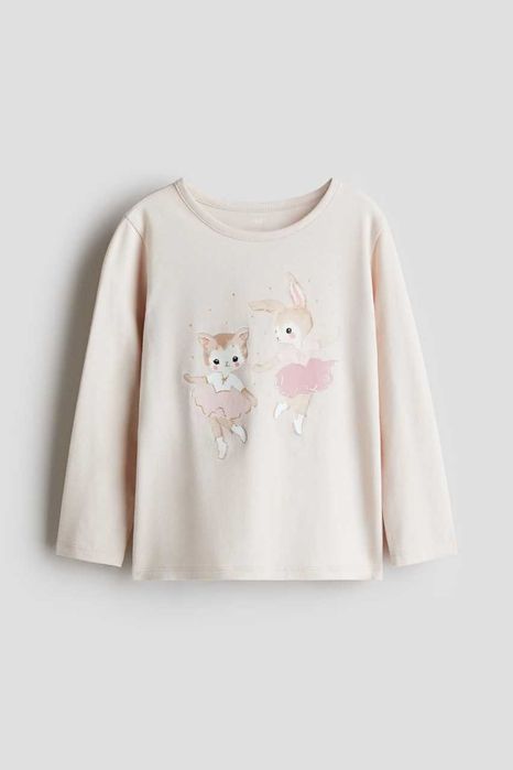 Лонгслів H&M, реглан для дівчинки, набір 3шт, Лонг 100% бавовна