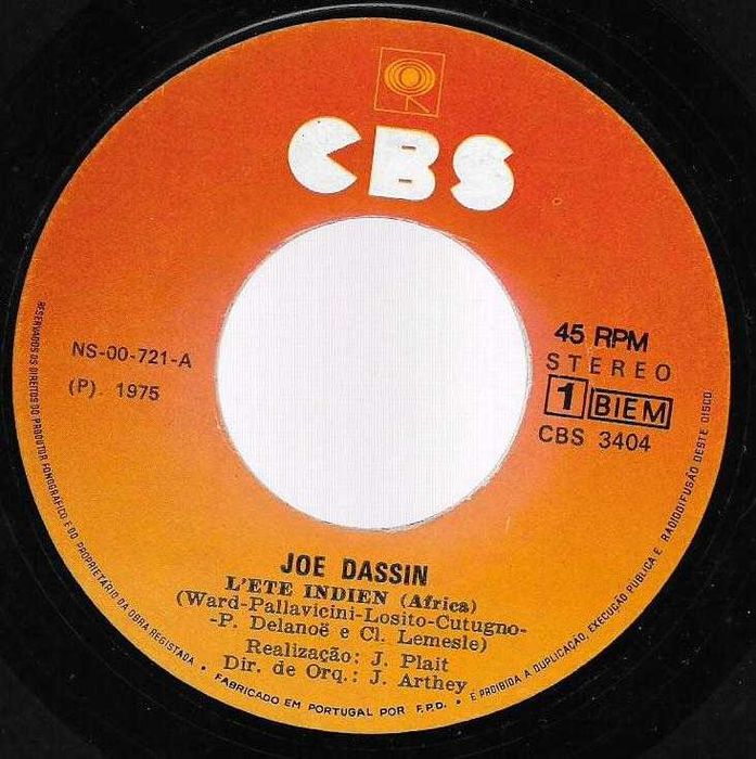 Joe Dassin - - - - - L'Été Indien - - - - - Single