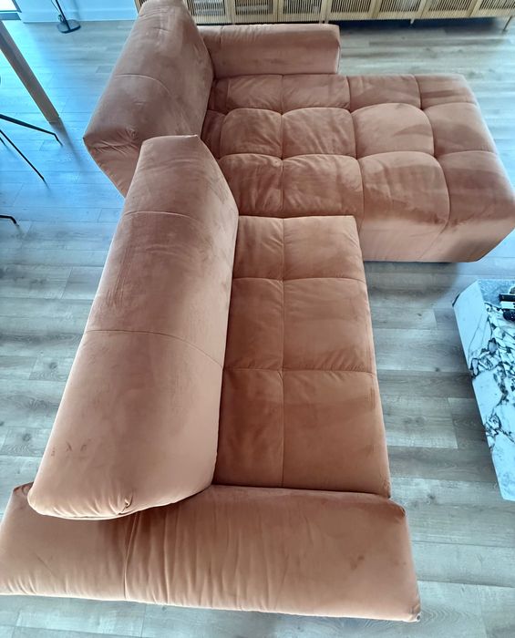 Sofá de canto/chaise longue – Schubiger Möbel (Suíça) – Excelente