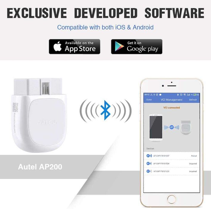 Autel MaxiAP AP200 Auto OBD2 Pełny interfejs diagnostyczny