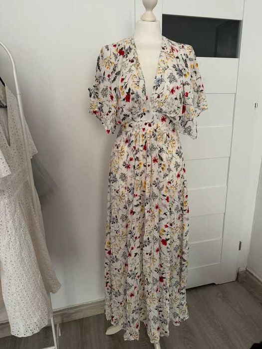 Długa sukienka maxi Laurella 36 S flower print w kwiaty wiskoza