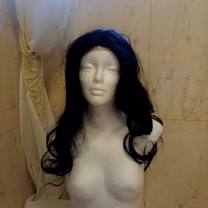 Peruka lace front długa czarna kręcona