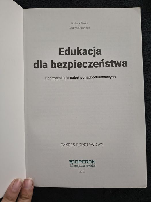 Edukacja dla bezpieczeństwa. Klasa 1