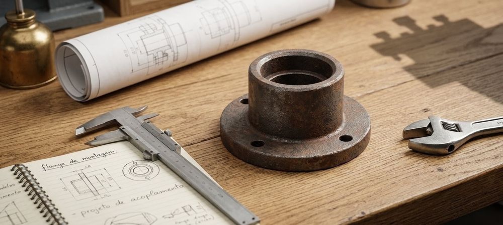 Flange / Cubo Mecânico em Ferro Fundido (Para Projeto / Reparação)