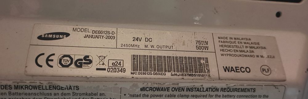 Microondas Samsung 24v