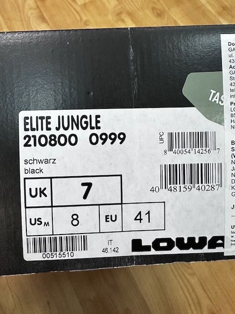 buty lowa elite jungle black 41 nowe