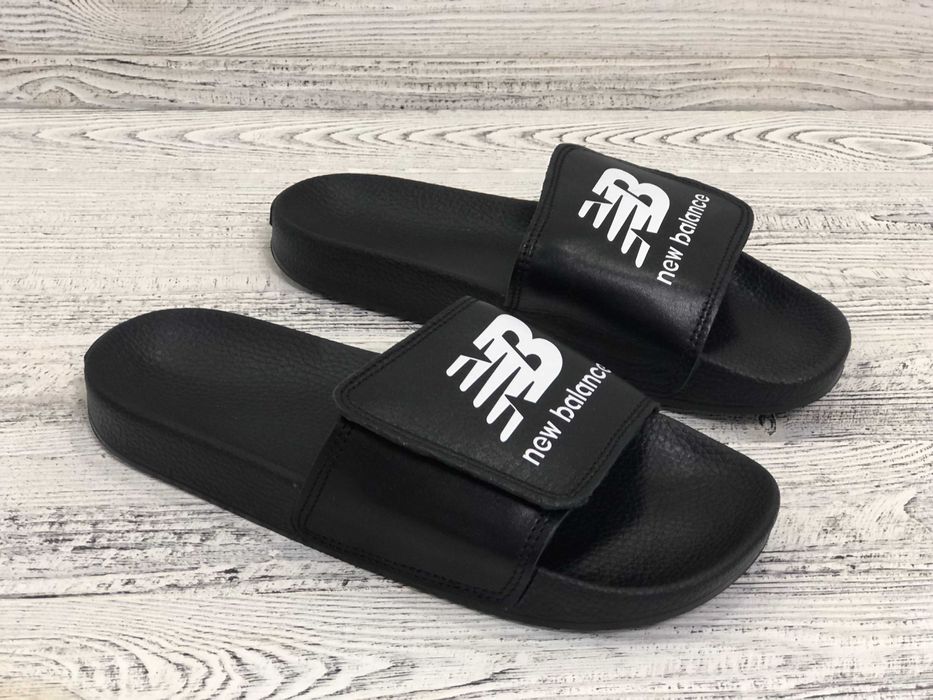 Чорні та білі шльопанці на липучці. Натуральна шкіра! Гарантія. р40-45