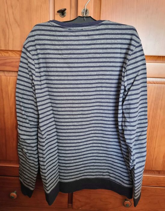 Camisola azul escura e cinzenta às riscas Salsa, tamanho L