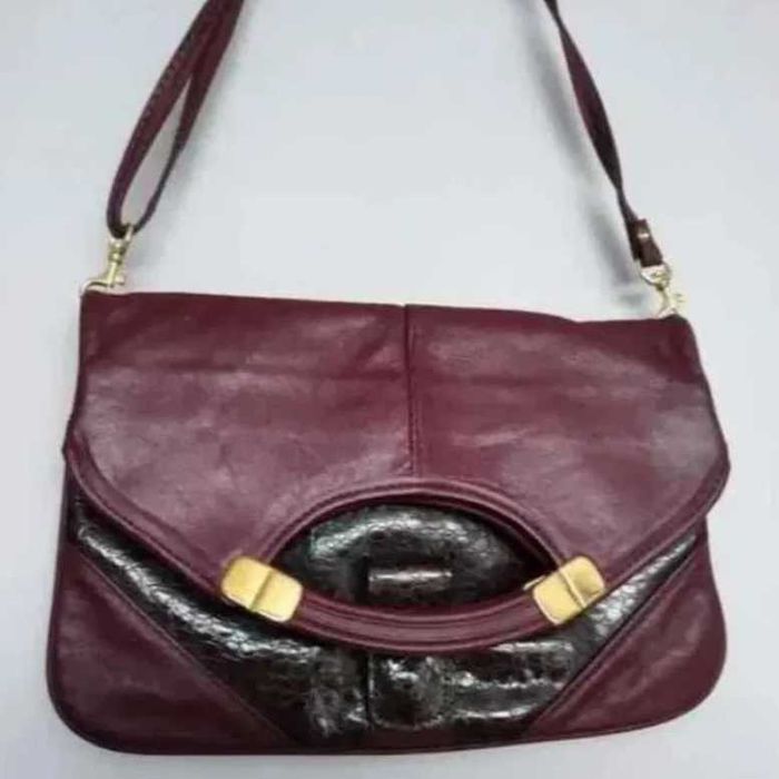 Torebka skóra węża bordowa