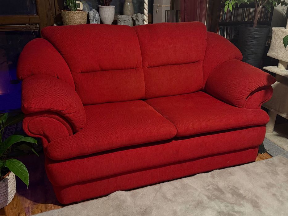 Sofa kanapa czerwona z funkcją spania