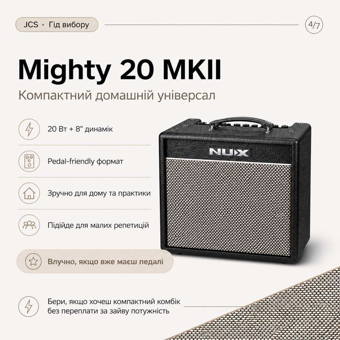 Комбо NUX Mighty 8BT MKII/ 20BT MKII / 40BT та 60BT MKII