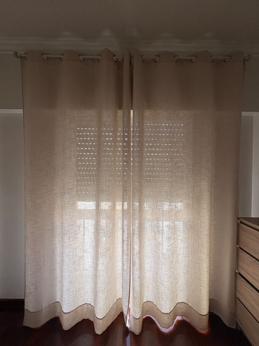 Cortinados Bege C/Varão