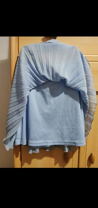 Mohito Collection plisowana mini spódnica,jasnoniebieska, XS(34),zamek