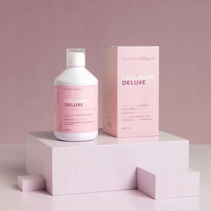 swedish collagen deluxe 500 ml 12 500 mg+ kwas hialuronowy biotyna wit c