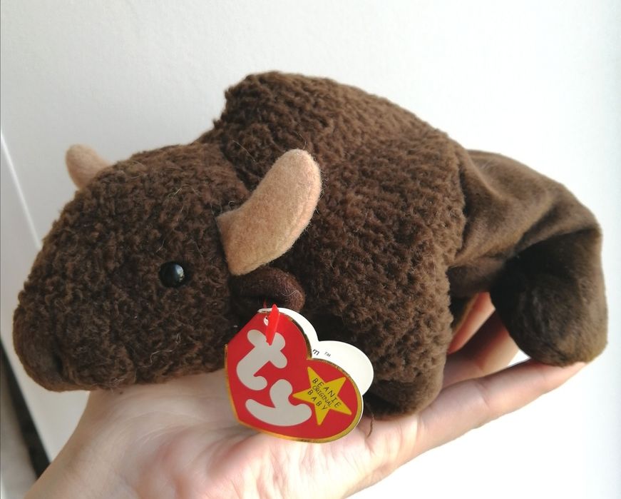 Колекційний бізон Ty Beanie Babies 1998 року вінтажний м'яка іграшка Ty вінтаж колекція ту baby 27 вересня