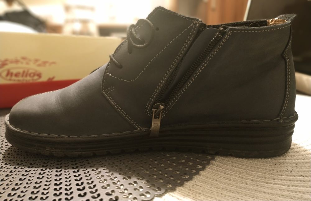 botki damskie skórzane 26 cm,granat