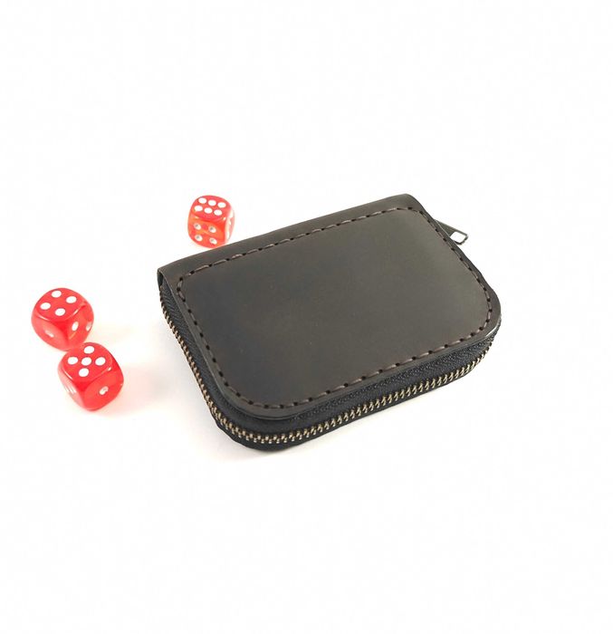 Шкіряний гаманець портмоне зіппер натуральна шкіра на замку міні