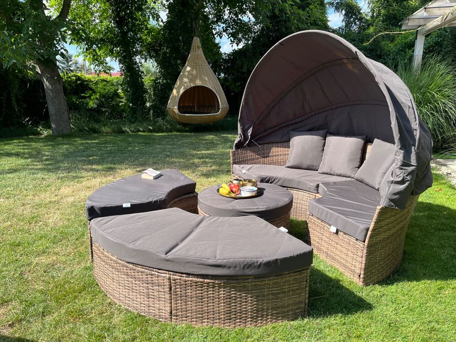 VENUS leżanka technorattan brąz leżak taras 210