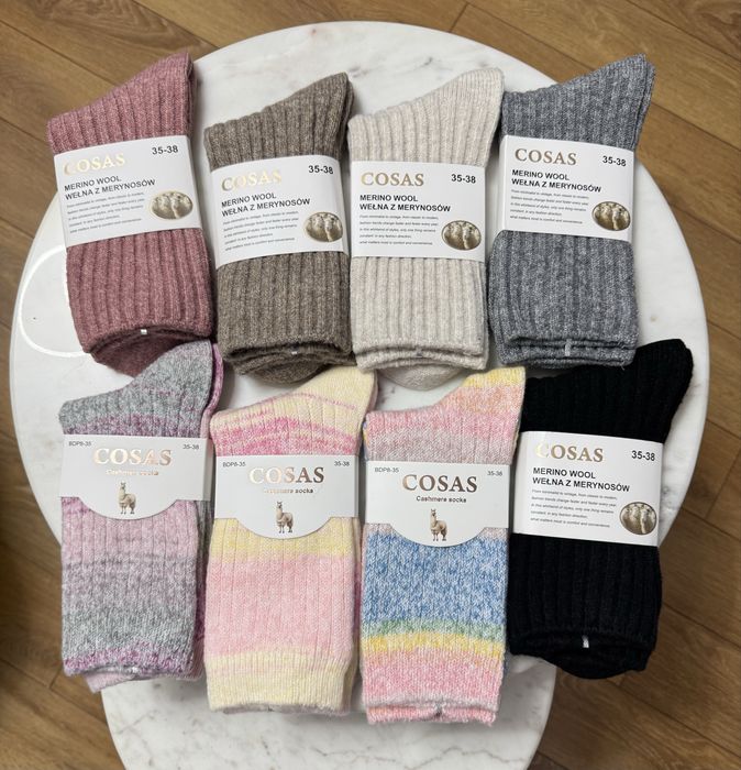 Sksrpetyki damskie ciepłe mix merino wool