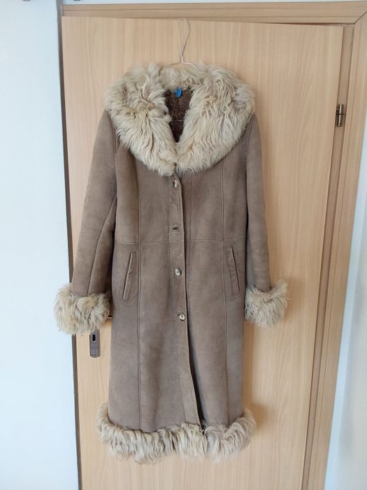 Kożuch naturalna skóra  L stan idealny -  Wyczyszczony w Pralni