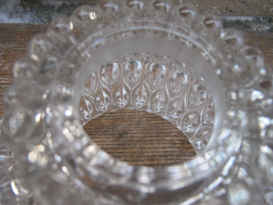 Stary szklany KRYSZTAŁOWY klosz_żyrandol_zwis_E 27