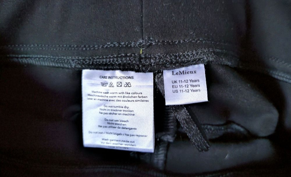 Grubsze bregginsy, bryczesy, legginsy jeździeckie, LeMieux, 11-12 lat