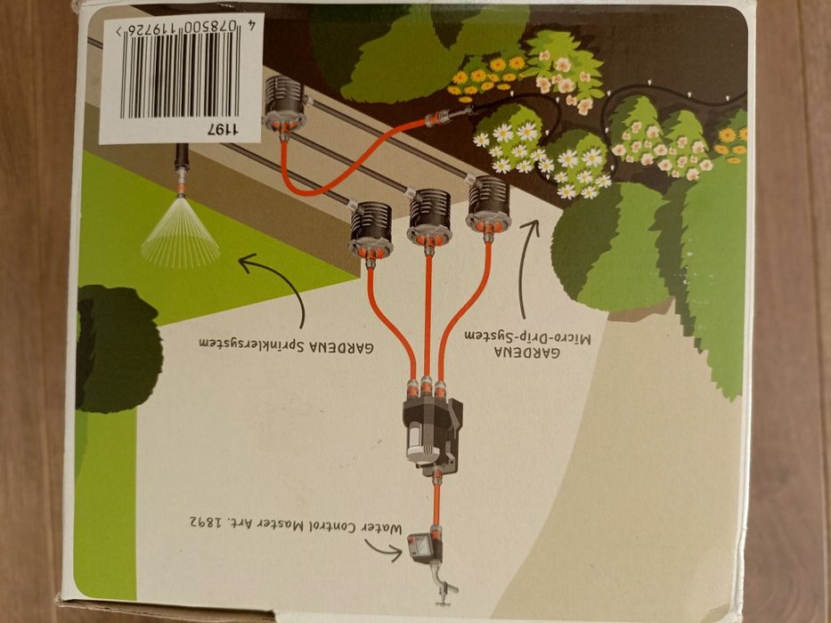 Gardena 1197 rozdzielacz dzielnik nawadniania+sterownik+czujnik deszcz