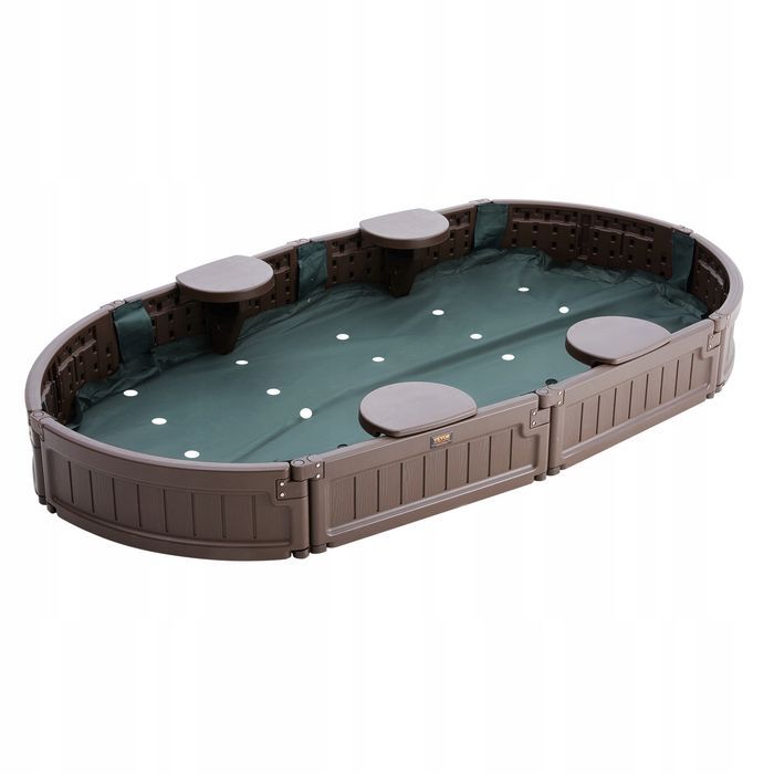 Piaskownica VEVOR Z pokrywą 183X105X23 cm owalna hdpe