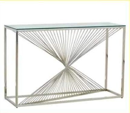 Consola com tampa de vidro