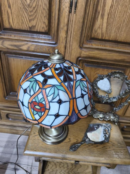Lampy witrażowa mosiądz brąz