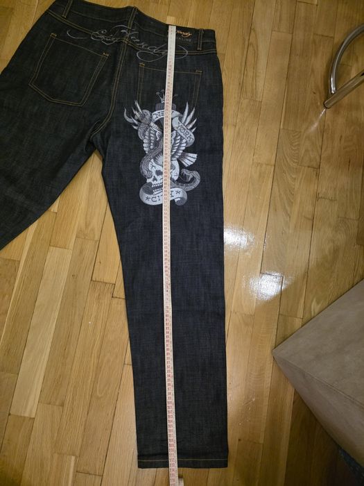 Джинси Ed HARDY Mens Nyc-Skull-Tatt Embroidered Denim Trousers Jeans