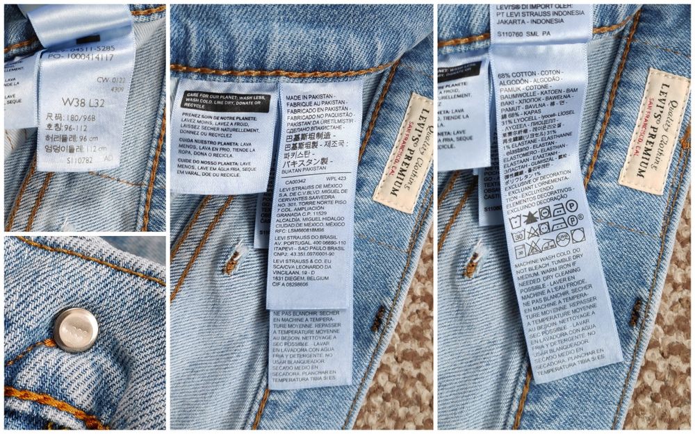 Levi's 511 W38 L32 джинси slim fit оригінал блакитні