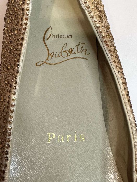 Christian Louboutin Gold Strauss туфлі , балетки