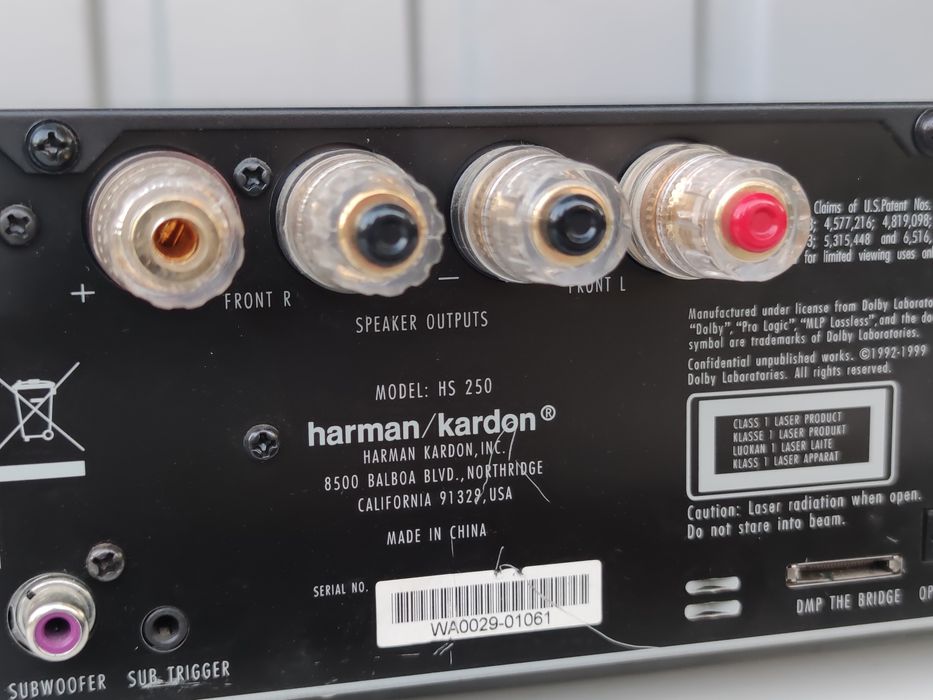 Harman Kardon HS 250 amplituner dvd hdmi pilot+ głośniki Harman Kardon sat-ts2bq kino