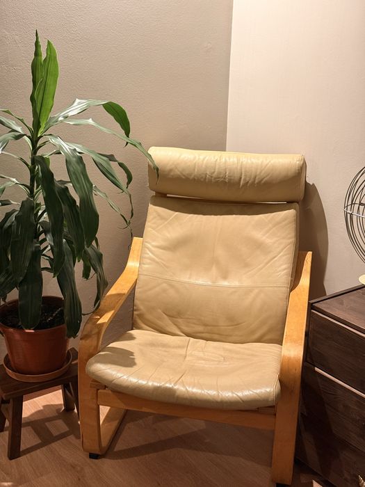 Poltrona IKEA POÄNG vintage em pele