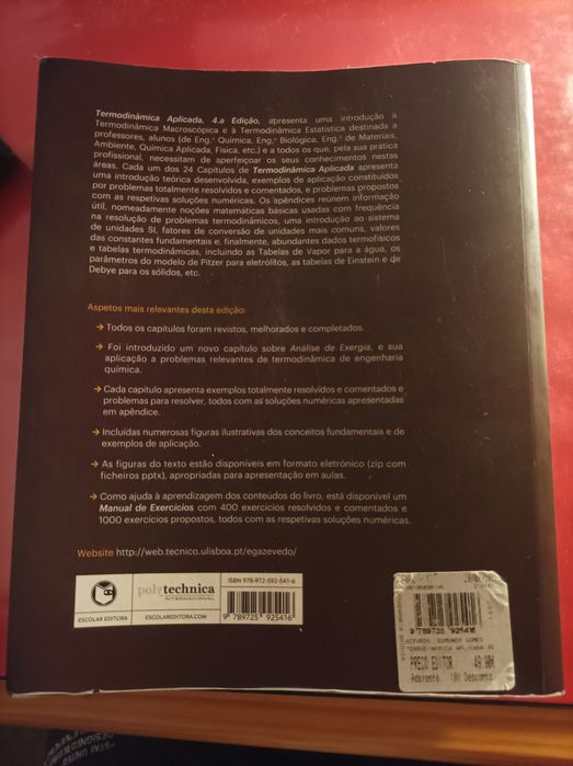 Livro universitário - Termodinâmica Aplicada