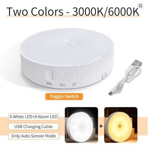 5x Lampka nocna Akumulatorowa rgb z czujnikiem pilot