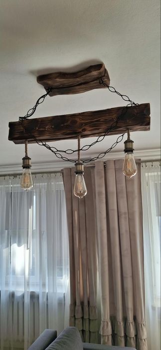 Lampa wisząca  drewniana