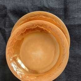 Fire King Soup Plates with Embossed Wheat Stalk Design