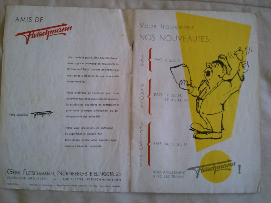 Catalogo Fleischmann comboios / brinquedos HO 1959/1960