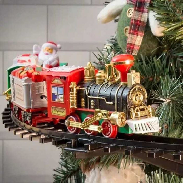 Новорічний поїзд Санти.Кріпиться на ялинку.Дропшипінг.