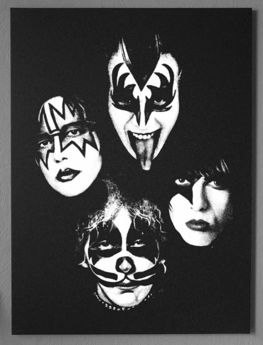 KISS Obraz ręcznie grawerowany na blasze... Staloryt