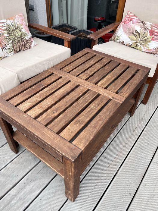 Sprzedam drewniane meble ogrodowe + stolik IKEA