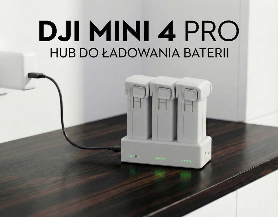 DJI Mini 4 Pro ładowarka (HUB) do szeregowego ładowania baterii.