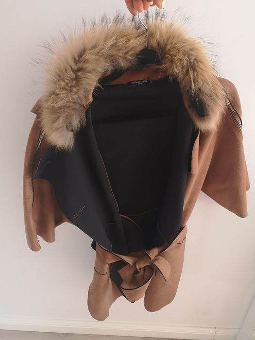 Camelowy płaszcz kimono z Vera Luci made in italy Paris M