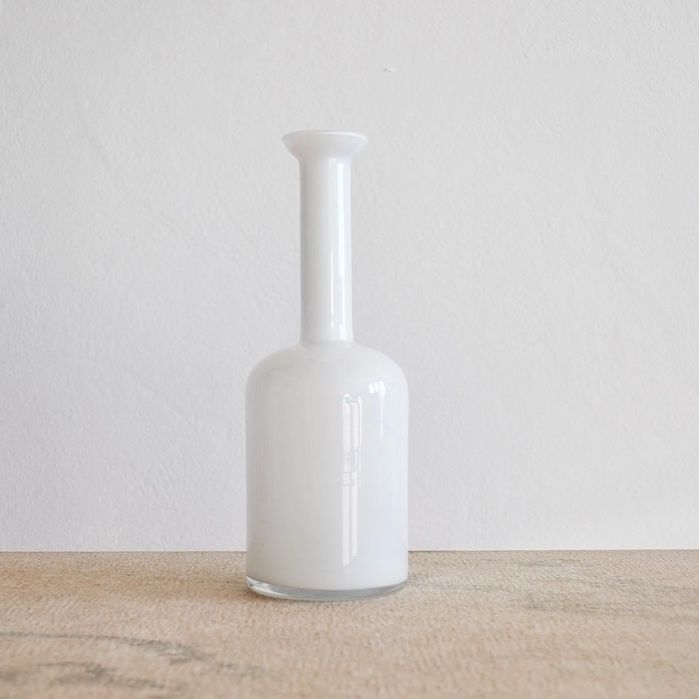 White glass vase, made in Italy, vaso vidro branco